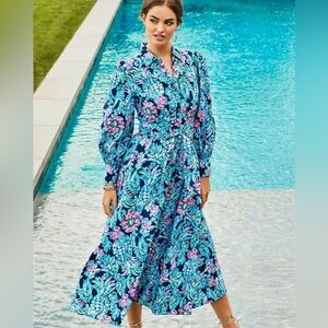 Lilly Pulitzer Mira Stretch Long Sleeve Midi Dress